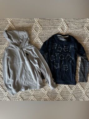 abercrombie kids gray waffle hoodie and galaxy tee